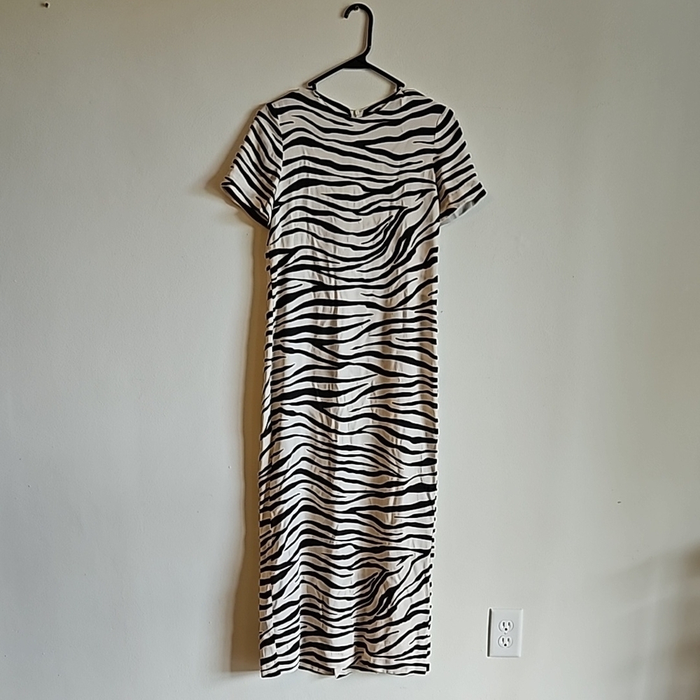 Zara Zebra Print Maxi Dress XS
